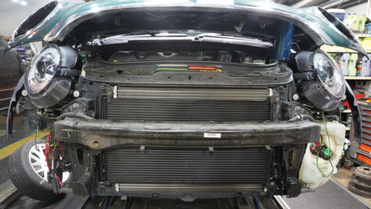 MINI ミニ R56 R55 R57 R58 R59 R60 R61 エアコン AC A/C コンデンサー 効かない 冷えない ガス漏れ 交換