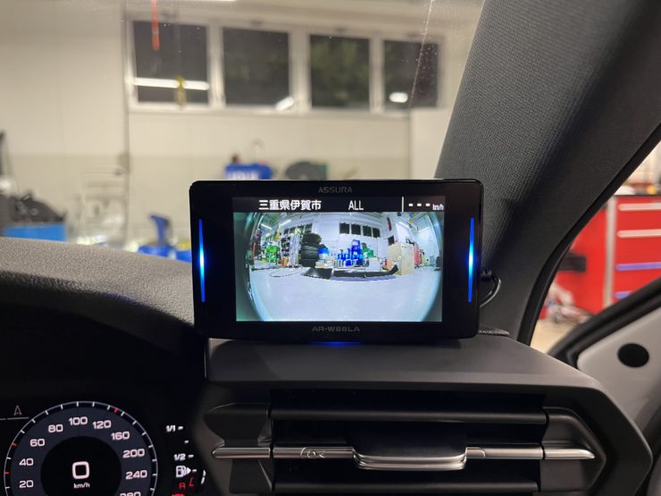 AudiA3 デジタルインナーミラー 前後ドラレコ Laboon! フロントカメラ サイドカメラ ワーニングランプ ブラックアウト