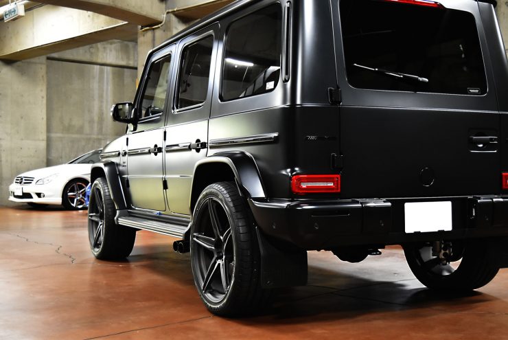 AMG G63 W463A 背面タイヤスムージング ブラックアウト マットブラック ラッピング