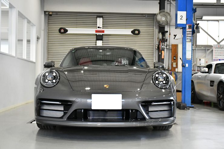 ポルシェ　992　シボ取りペイント　同色ペイント　ローダウン　ダウンサス