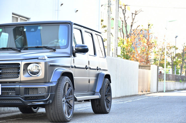 ベンツ AMG Gクラス ゲレンデ アメ鍛 1221 23インチ ブラバス フロントリップ ブラックアウト カスタム 名古屋