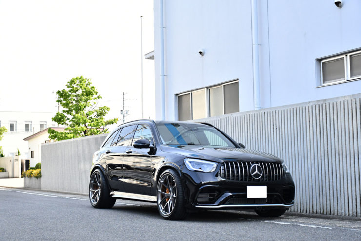 ベンツ AMG GLC63 ローダウン HRE アメ鍛 ロワリング ブラックアウト カスタム 名古屋