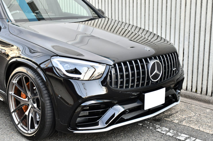 ベンツ AMG GLC63 ブラックアウト ペイント シボ取りペイント HRE アメ鍛 ローダウン カスタム 名古屋