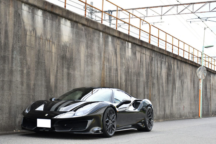 フェラーリ　488ピスタ　1221　アメ鍛　ローダウン　ブリリアント　マフラー　カスタム　名古屋