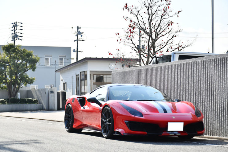 フェラーリ　488　488ピスタ　ピスタ　1221　アメ鍛　ホイール　ローダウン　カスタム　名古屋