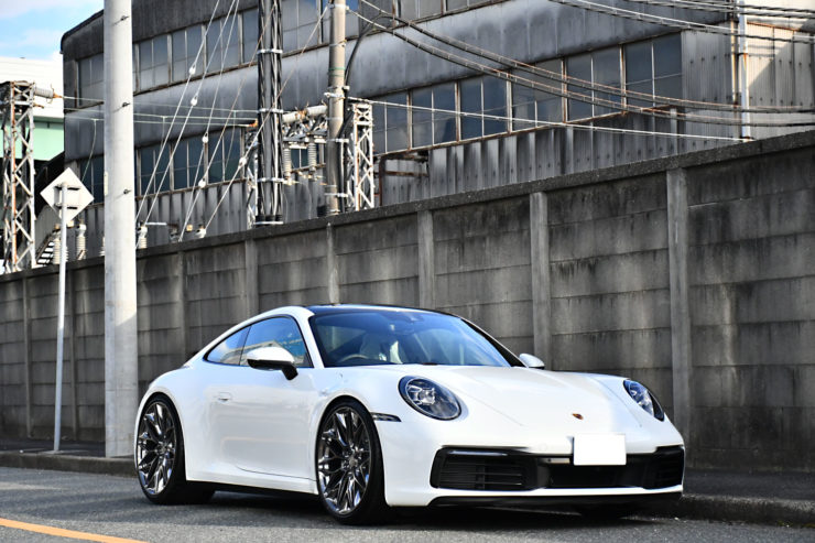 ポルシェ　992　ローダウン　H&R　HRE　アメ鍛　カスタム　名古屋