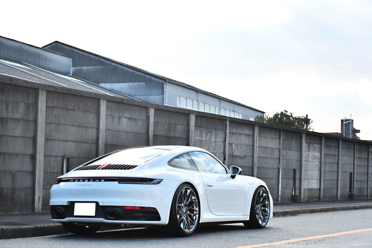 ポルシェ　911　992　カレラ　HRE　アメ鍛　H&R　ダウンサス　ローダウン　カスタム　名古屋