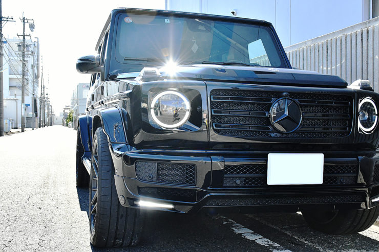 愛知県　名古屋　Gクラス　ゲレンデ　W463A　ベンツ　カスタム　ブラバス　BRABUS　AMG　フロントリップ　１２２１　ローダウン　デイライト　G400d