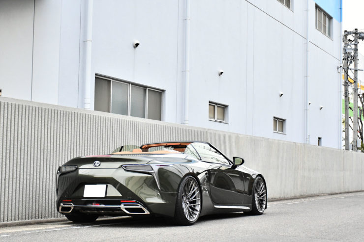 レクサス LC500コンバーチブル ローダウン 22インチ アメ鍛 1221 ノリグリーン カスタム 名古屋
