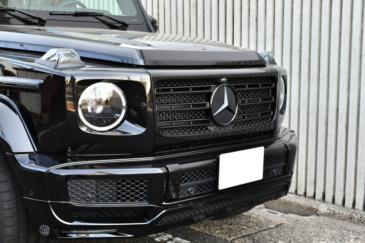ベンツ　Gクラス　ゲレンデ　G400d　ブラックアウト　ブラバス　リップスポイラー　エンブレムペイント　ナイトパッケージ　カスタム　名古屋