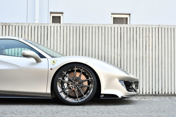 フェラーリ 488ピスタ ピスタスパイダー 1221 アメ鍛 ホイール ローダウン ダウンサス ノヴィテック グリジオイングリッド カスタム 名古屋