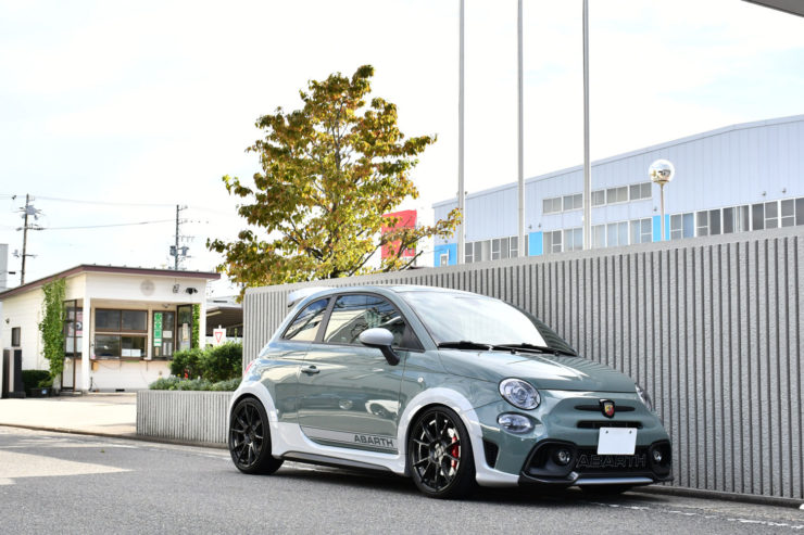 アバルト 695 アニヴェルサリオ ローダウン 車高調 KW BCフォージド ホイール カスタム 名古屋