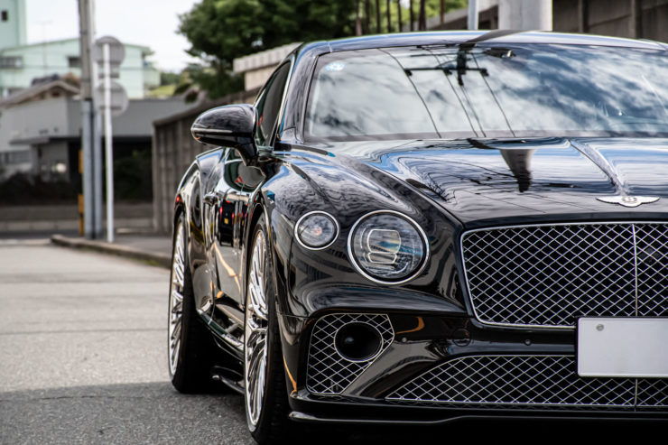 ベントレー　コンチネンタルGT　ローダウン　マフラー　ホイール　AL13　22インチ　アメ鍛　R100　ポリッシュ　カスタム　名古屋