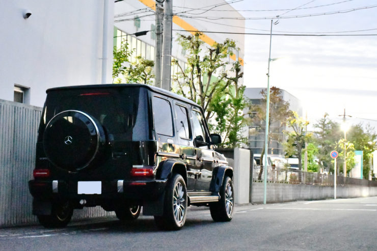愛知県　名古屋　W463A　G550 カスタム　ヒッチ　取り付け　スペーサー　プロテクションフィルム　電動サイドステップ