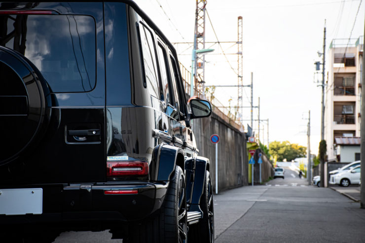 ベンツ AMG G63 エディション55 限定車 ローダウン KW 車高調 ラッピング ブラックアウト ブラバス ホイール 24インチ モノブロックZ カスタム 名古屋