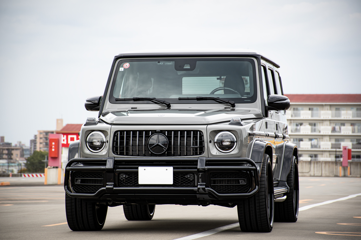 メルセデスベンツ AMG G63 W463A クラシックグレー ローダウン ブラッシュガード ダウンサス HRE 935 24インチ アメ鍛 カスタム 名古屋