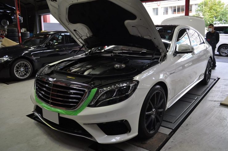 W222 S63 リアモニター 後期テール カーボンステアリング カスタム