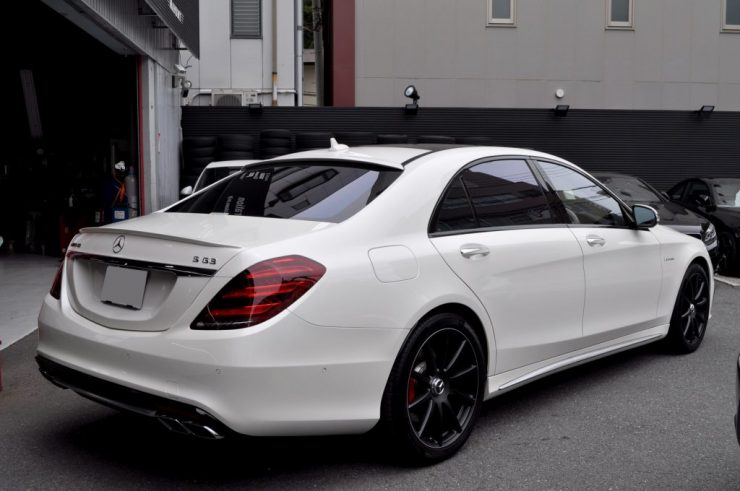 W222 S63 リアモニター　後期テール　カーボンステアリング　カスタム