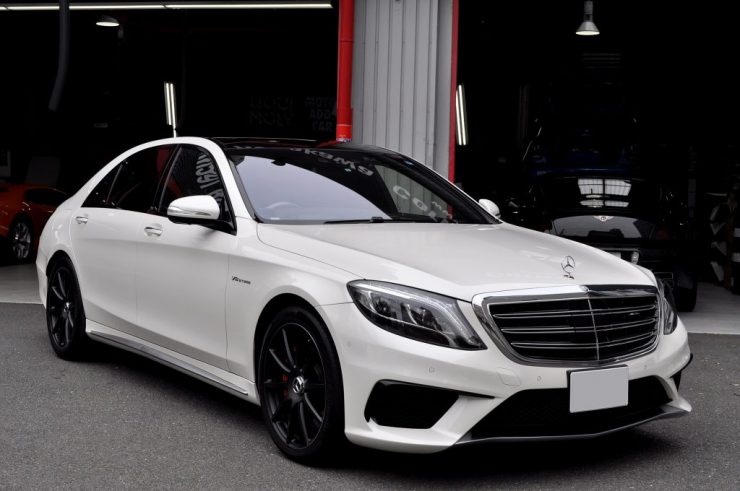 W222 S63 リアモニター　後期テール　カーボンステアリング　カスタム