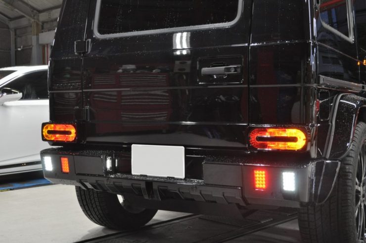 W463 G550 AMGブレーキ交換　ブラバスリアバンパー