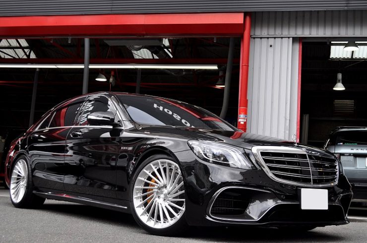 W222 後期S63 ホイール交換 カーボンエアロ　カスタム