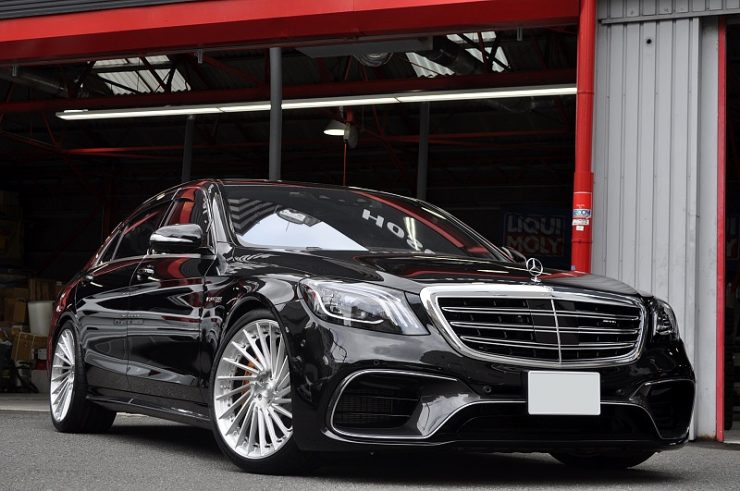 W222 後期S63 ホイール交換 カーボンエアロ　カスタム