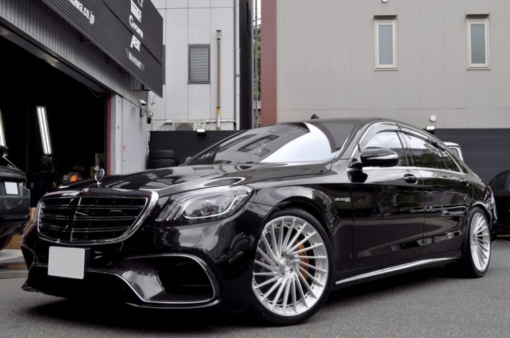 W222 後期S63 ホイール交換 カーボンエアロ　カスタム
