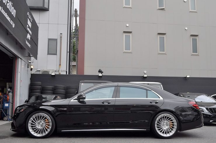 W222 後期S63 ホイール交換 カーボンエアロ　カスタム
