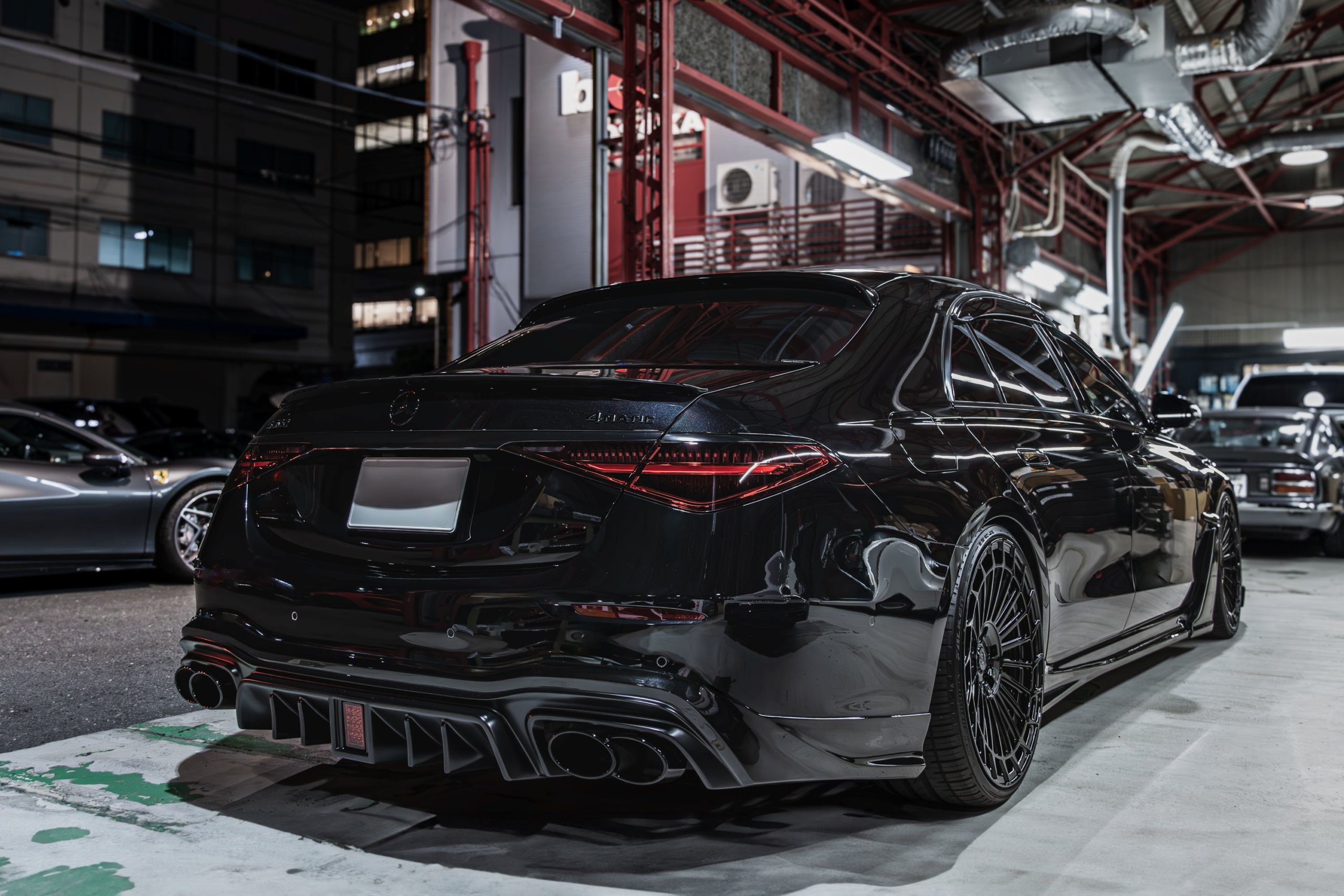 W223 S500 MAXHAUST マフラー キャリパーペイント スモークテール ガラスコーティング