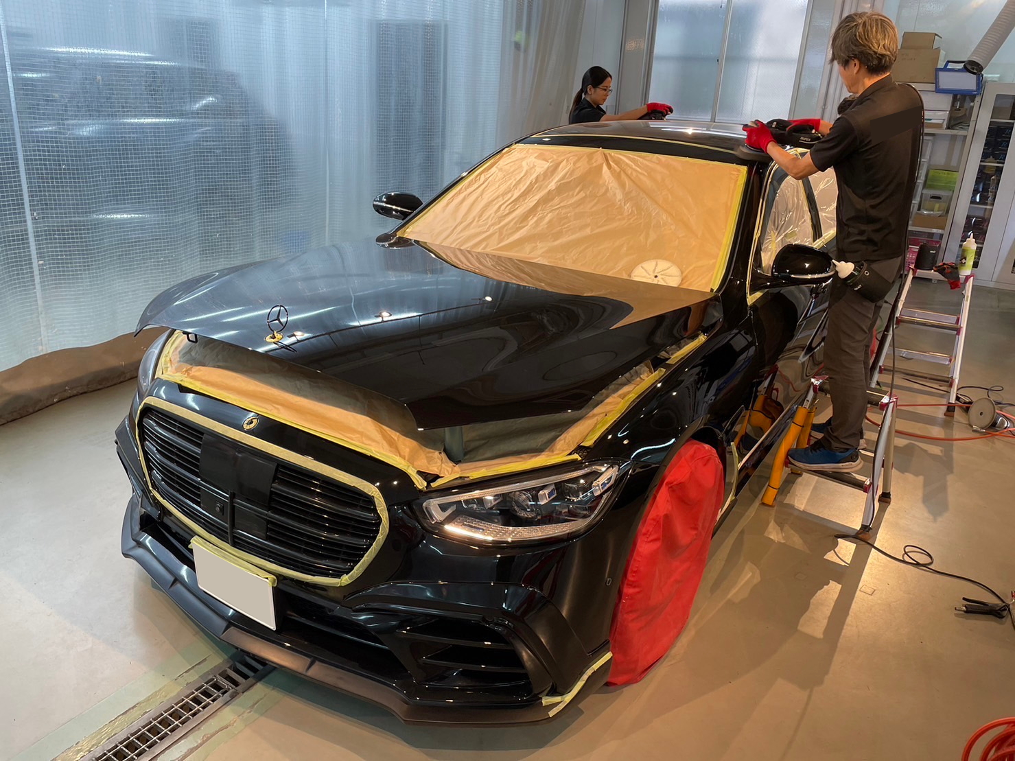 W223 S500 MAXHAUST マフラー キャリパーペイント スモークテール ガラスコーティング