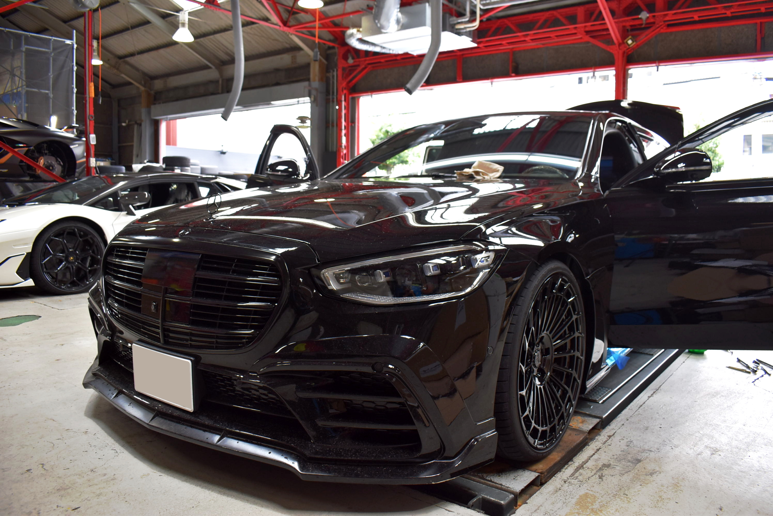 W223 S500 MAXHAUST マフラー キャリパーペイント スモークテール ガラスコーティング