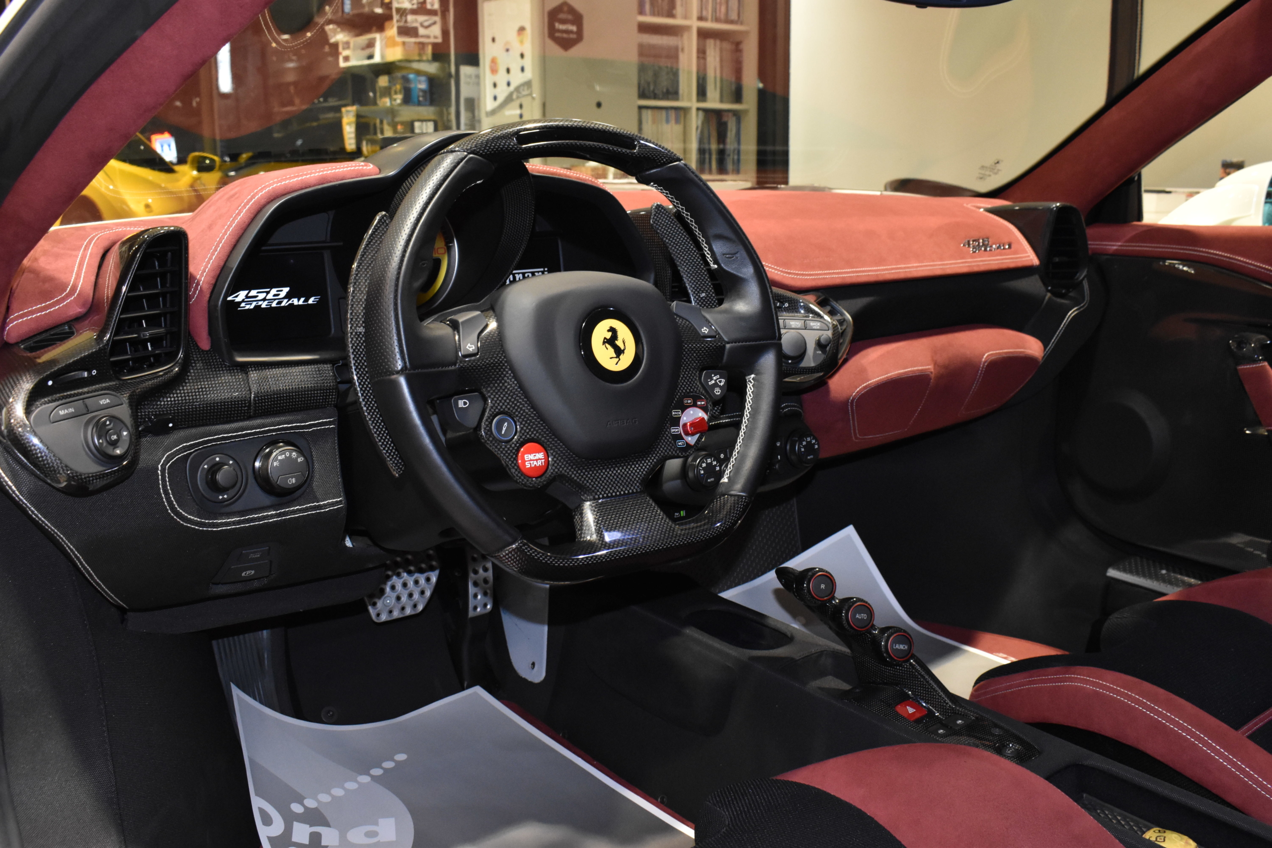 フェラーリ 458スペチアーレ ビアンコイタリア フロントリフター カーボンLEDステアリング・センターブリッジ・ドアシルガード他 フルプロテクションフィルム レーダー