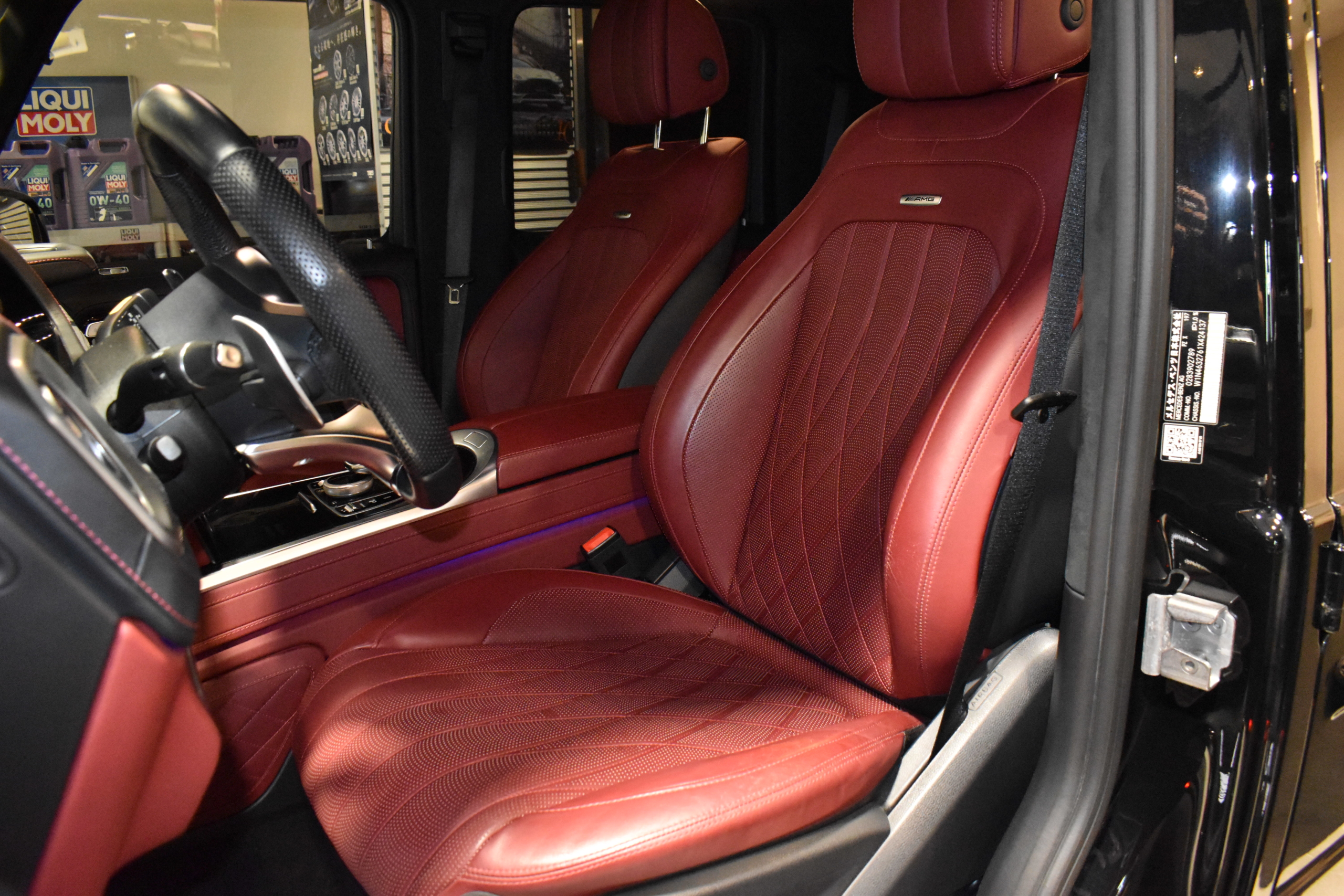 ディーラー車 ワンオーナー 左ハンドル 赤革シート G manufakturプログラムプラス オブシディアンブラック シートヒータープラス/ベンチレーション レーダー&ドラレコ