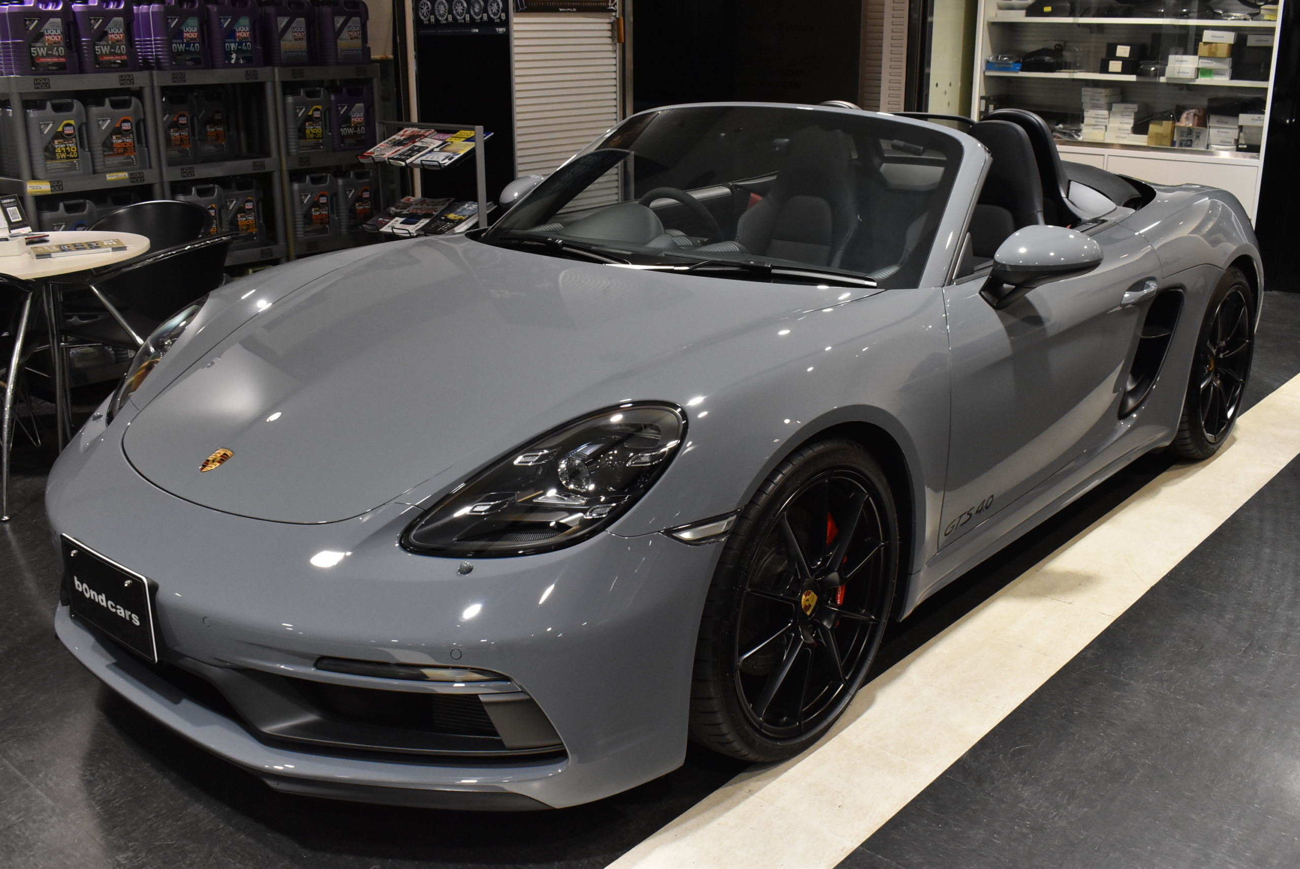 718 Boxster GTS4.0 アークティックグレー 右H スポクロ スポエグ ACC PDLS+LEDヘッドライト カーボンインテリアPKG Race-Tex インテリアレザーアイテム シートベンチレーション