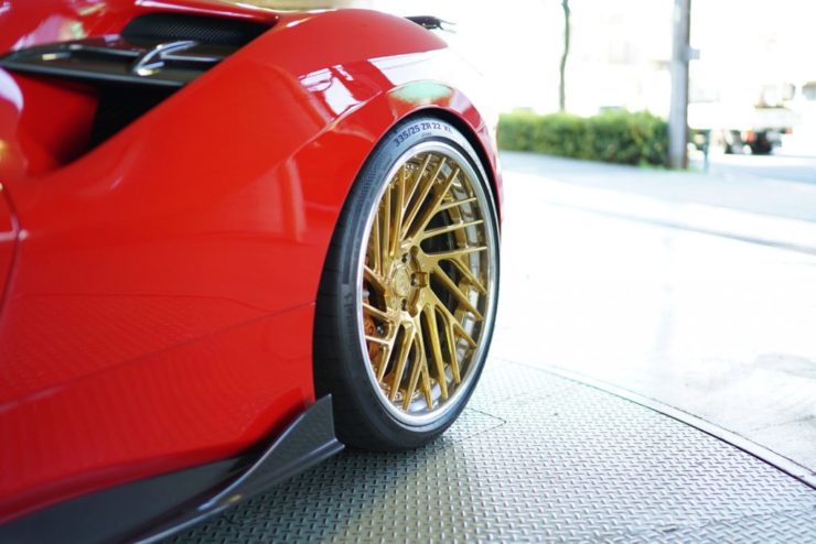 フェラーリ　488　GTB　1221　アメ鍛　22インチ　ローダウン　ダウンサス　ノヴィテック