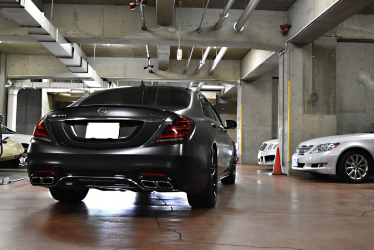 AMG S63後期　W222　マットブラック　ラッピング　フルラップ　ローダウン