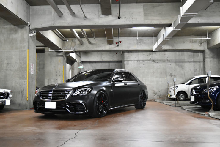 AMG　S63後期　W222後期　フルラップ　ラッピング　マットブラック