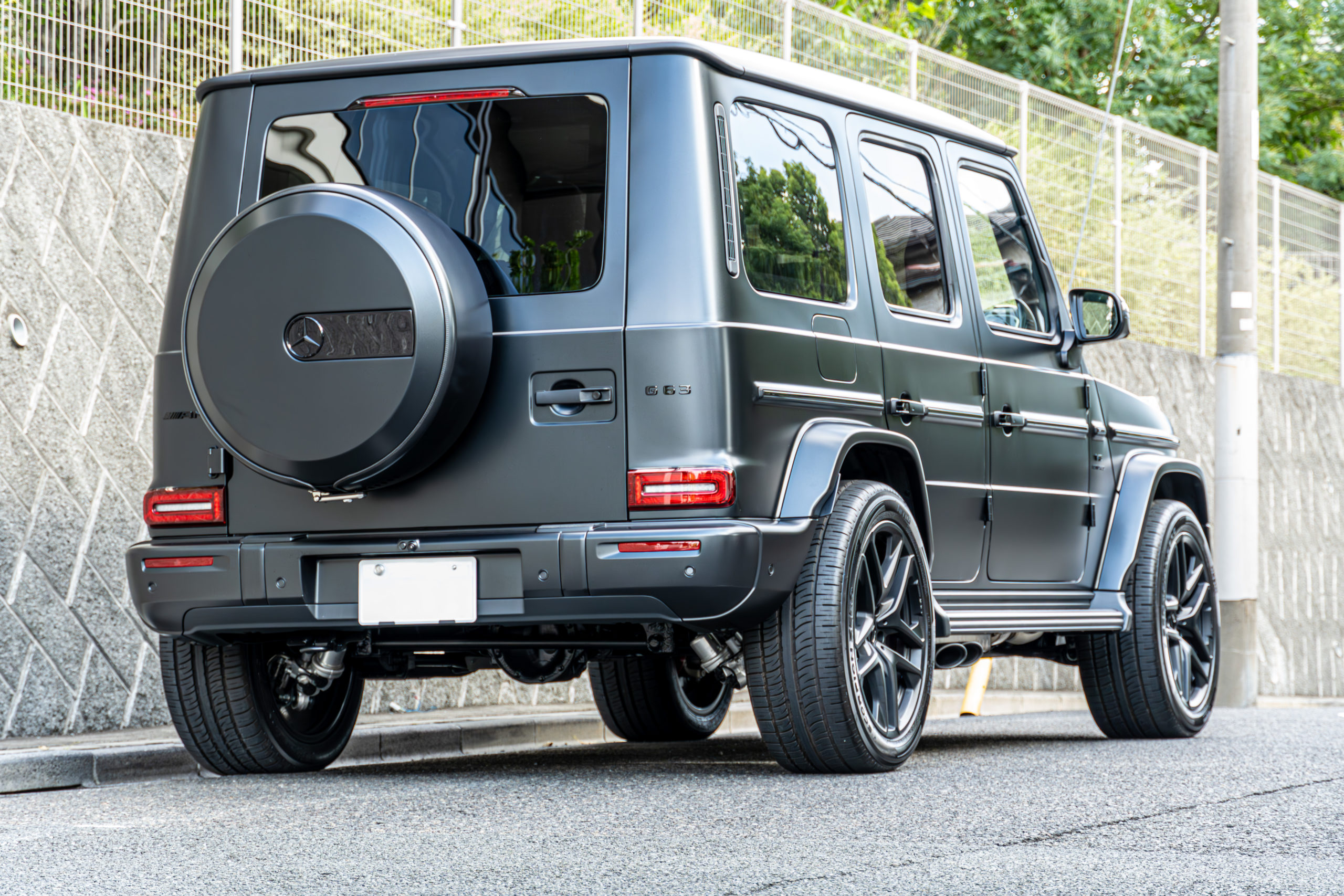 AMG 新型G63 W465 マグノナイトブラック　ブラックアウト　ローダウン　スペーサー　プロテクションフィルム　フルステルス