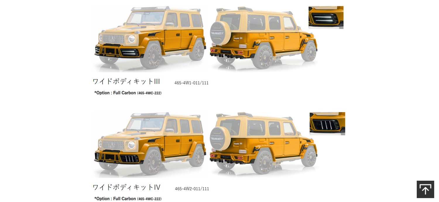 W465　エアロ　カーボン　MANSORY　新型G　カスタム　東京