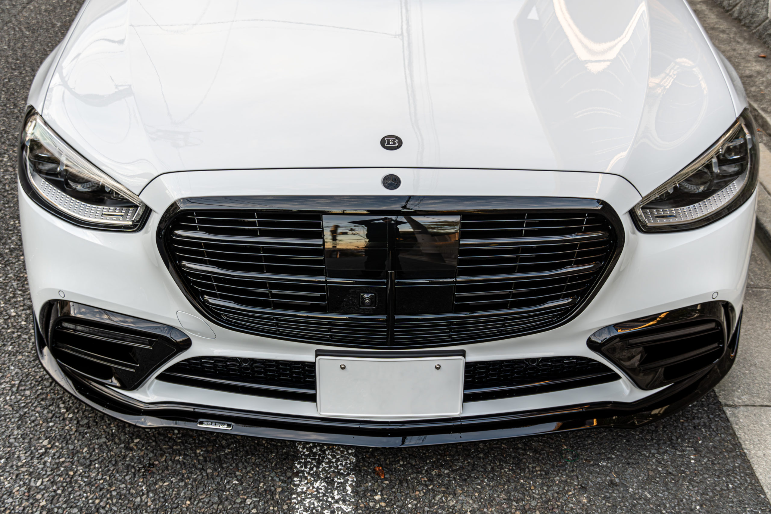 W223 ブラバス カスタム ローダウン 21インチ ブラックアウト ポリッシュホイール