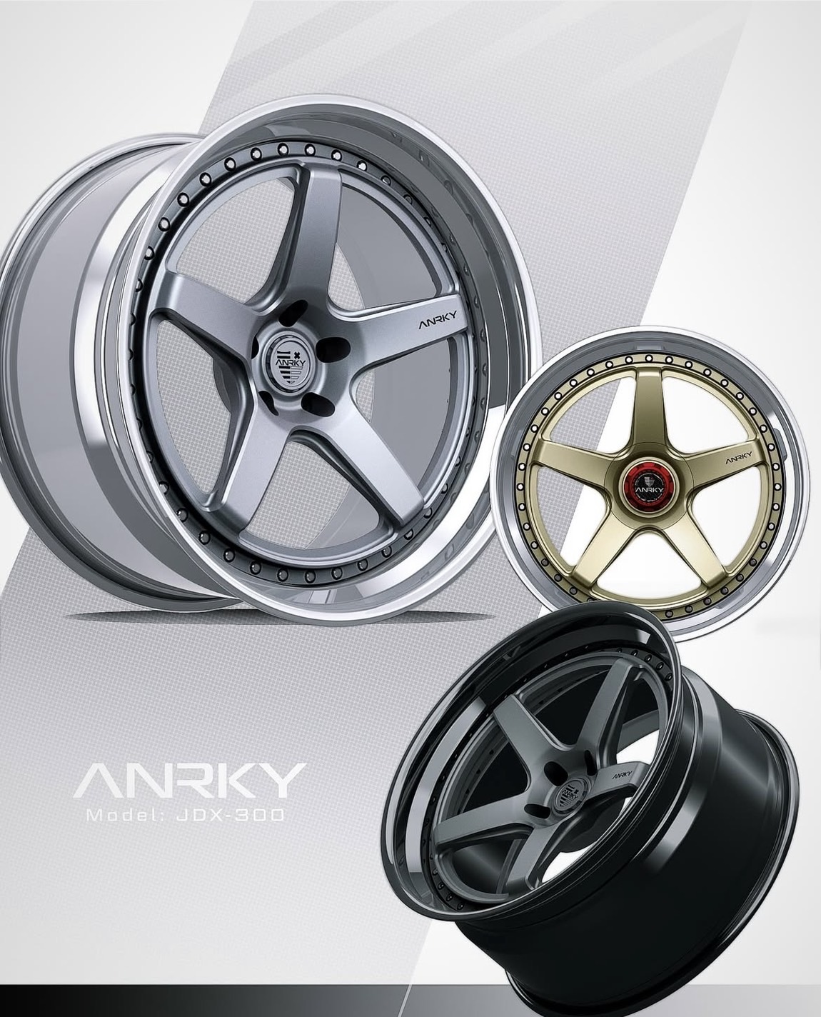 アナーキー　ANRKY JDX 新作　鍛造 FORGED 3ピース　22インチ　フェラーリ　ランボルギーニ　マクラーレン　ベンツ