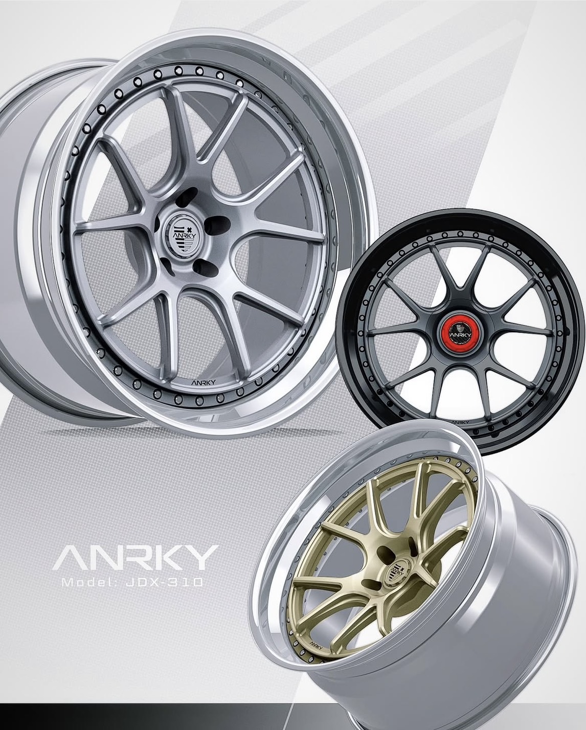 アナーキー　ANRKY JDX 新作　鍛造 FORGED 3ピース　22インチ　フェラーリ　ランボルギーニ　マクラーレン　ベンツ
