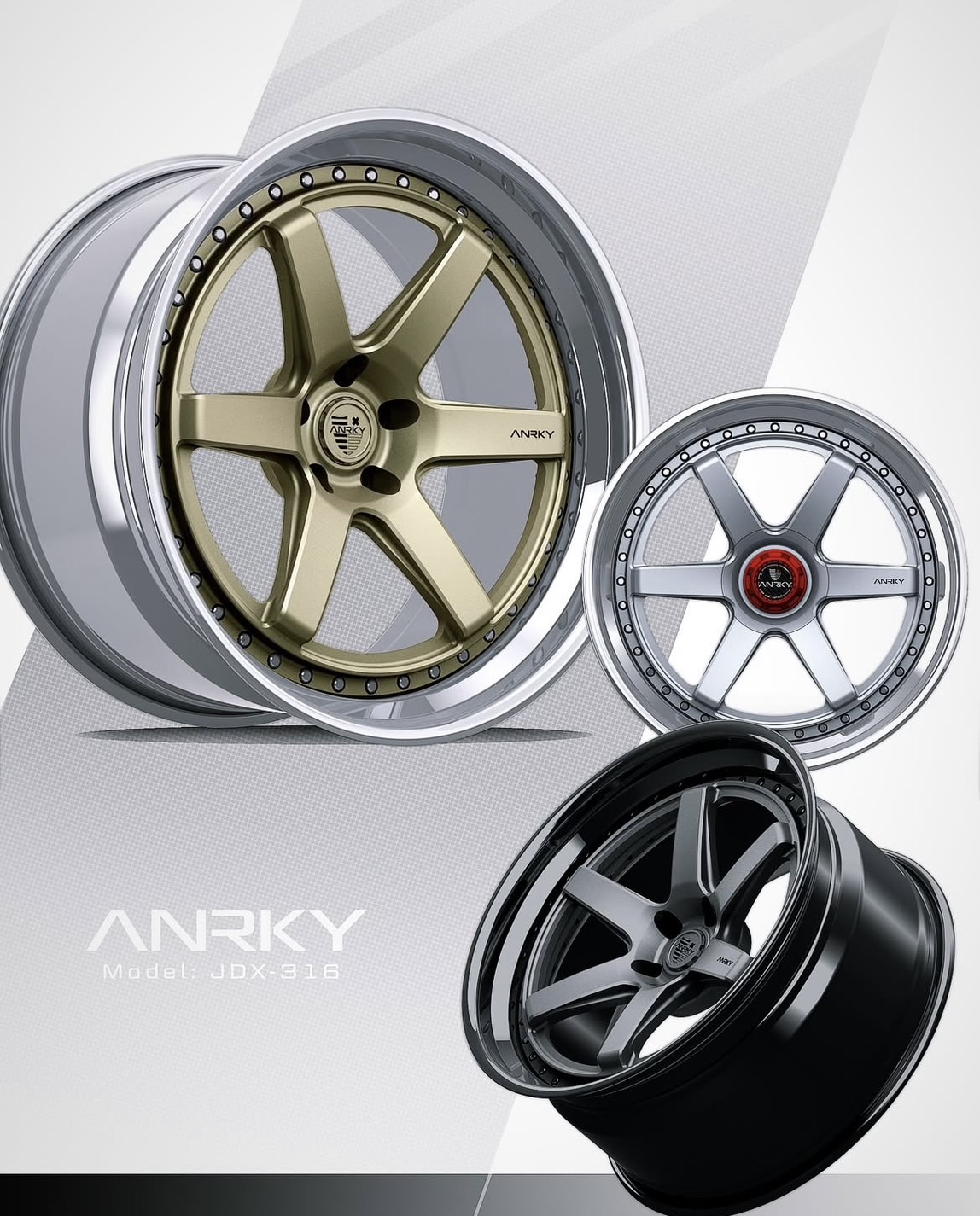 アナーキー　ANRKY JDX 新作　鍛造 FORGED 3ピース　22インチ　フェラーリ　ランボルギーニ　マクラーレン　ベンツ