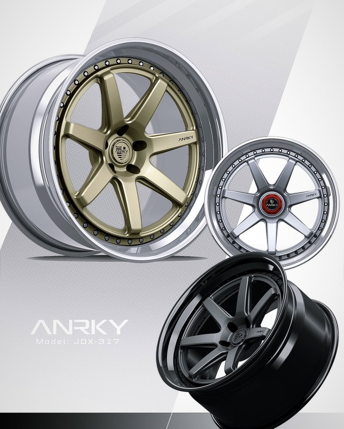 アナーキー　ANRKY JDX 新作　鍛造 FORGED 3ピース　22インチ　フェラーリ　ランボルギーニ　マクラーレン　ベンツ