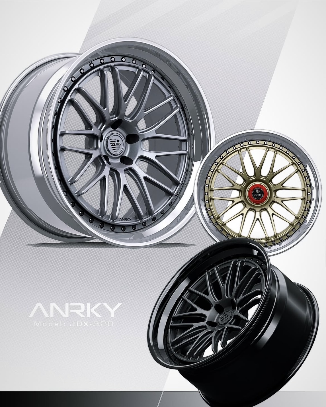 アナーキー　ANRKY JDX 新作　鍛造 FORGED 3ピース　22インチ　フェラーリ　ランボルギーニ　マクラーレン　ベンツ